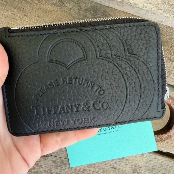 Tiffany & Co. Black Textured Card Holder - Picture 4 of 6